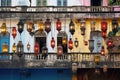 Colorful lanterns hanging en the street at celebrate traditional festive indian