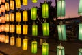 Colorful lanterns hanging outdoors during in Loi Krathong Festival, Chiang Mai, Thailand Royalty Free Stock Photo