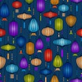 Colorful lanterns hanging verticaly pattern Royalty Free Stock Photo