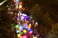 Colorful Lanterns Motion Blur As Hundreds Walk In Night Parade