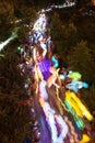 Colorful Lanterns Motion Blur As Hundreds Walk In Nighttime Parade