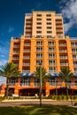 Colorful large hotel in Clearwater Beach, Florida.