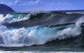 Colorful Large Waves Waimea Bay North Shore Oahu Hawaii Royalty Free Stock Photo