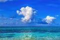 Colorful Large White Cloud Blue Water Moorea Tahiti