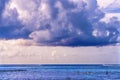 Colorful Large White Cloud Blue Water Moorea Tahiti