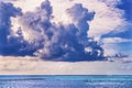 Colorful Large White Cloud Canoes Blue Water Moorea Tahiti