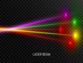 Colorful laser beam set isolated on transparent background. Neon lines in speed motion. Laser beam collection. Bright futuristic d Royalty Free Stock Photo