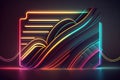 Colorful laser neon linear frame. Generative AI