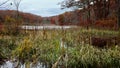 Colorful Late Autumn Lake in the Pocono Mountains of Pennsylvania