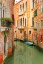 Colorful lateral canal in Venice, Italy