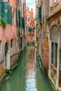 Colorful lateral canal in Venice, Italy