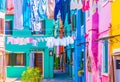 Colorful laundry drying in the island of Burano, Venice