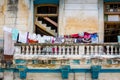 Laundry day, a common sight in downtown Havana, Cuba. Royalty Free Stock Photo