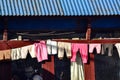 Colorful Laundry Hanging on a Washing Line, Nepal