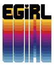 Colorful layered E-girl design staple word Egirl