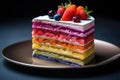 Colorful Layered Fruit Cake Slice Royalty Free Stock Photo