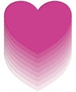 Colorful layered heart in pink design