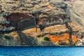 Colorful layers of caldera's inner wall, Santorini