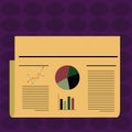 Colorful Layout Design Plan of Text Lines, Bar, Linear and Pie Chart Diagram for Account Status Newsletter. Creative