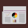 Colorful Layout Design Plan of Text Lines, Bar, Linear and Pie Chart Diagram for Account Status Newsletter. Creative