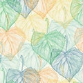 Colorful leaf seamless pattern