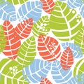 Colorful leaf seamless pattern