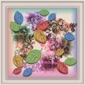 colorful leafy strain floral scarf design