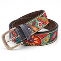 Colorful leather belt isolaed on white background Royalty Free Stock Photo