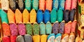 Colorful leather slippers in Marrakech, Morocco Royalty Free Stock Photo