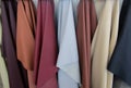 Colorful leather upholstery samples. Royalty Free Stock Photo