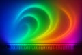 Colorful led patterns creating vibrant light display on a wall emphasizing dynamic designs and technological artistry Royalty Free Stock Photo