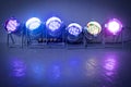 Colorful LED spots at a party, lighting Royalty Free Stock Photo