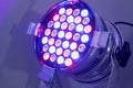 Colorful LED spots at a party, lighting Royalty Free Stock Photo