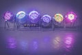 Colorful LED spots at a party, lighting Royalty Free Stock Photo