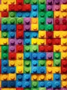 A colorful lego brick wall with many different colors Royalty Free Stock Photo