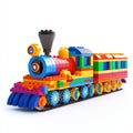 A colorful LEGO train model designed for imaginative play and creativity Royalty Free Stock Photo