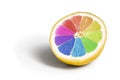 Colorful lemon genetically modified fruit