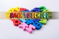 Colorful letter blocks shape heart Royalty Free Stock Photo