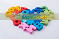 Colorful letter blocks shape heart Royalty Free Stock Photo
