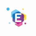 Colorful of Letter E Logo design concept, Modern Initial logo template