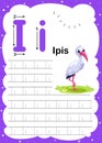 Colorful letter i Uppercase and Lowercase alphabet A-Z, Tracing and writing daily printable A4 practice worksheet with cute