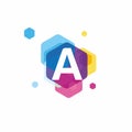 Colorful of Letter A Logo design concept, Modern Initial logo template