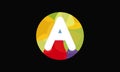 Colorful Letter A Logo Design vector Template. Abstract Technology Letter A Logo Design Royalty Free Stock Photo