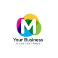 colorful letter M shape logo. modern fun identity