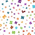 Colorful letter seamless pattern on white background Royalty Free Stock Photo