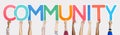 Colorful letters forming the word community