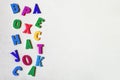 Colorful letters on a light background, magnetic alphabet