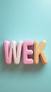 Colorful Letters Spelling WEK on a Blue Background Royalty Free Stock Photo