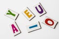 Colorful letters vowels