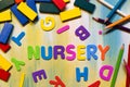 Colorful letters, word nursery